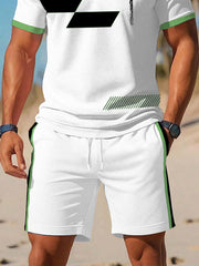 Men's Faith Over Fear Geometric Print Two-Piece Set