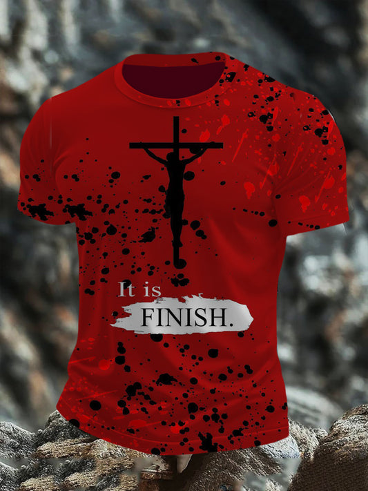 Men's It Is Finish Bloody Cross Short Sleeves T-shirt