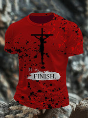 Men's It Is Finish Bloody Cross Short Sleeves T-shirt