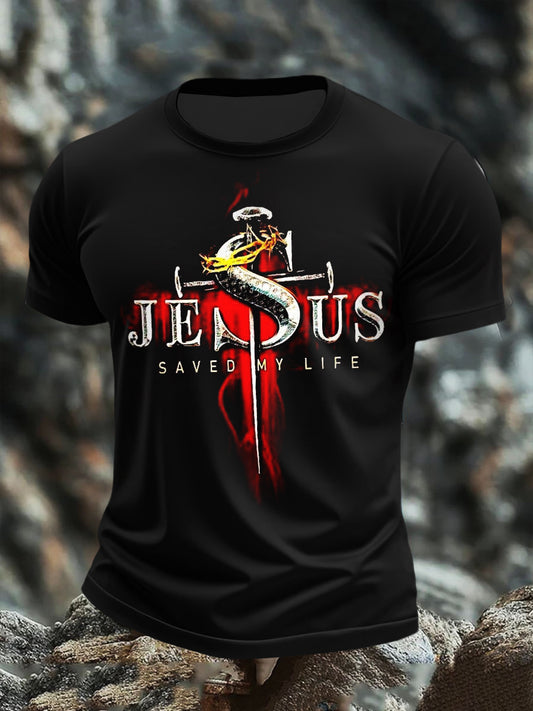 Men's Jesus Saved My Life Short Sleeves T-shirt