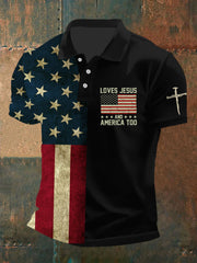 Men'S Retro Flag Print Top Shirt