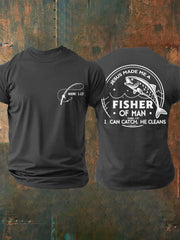 Men's Jesus Made Me A Fisherman Mark 1:17 Casual Tee