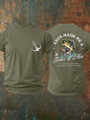Men's Jesus Made Me A Fisher Of Men Casual Tee