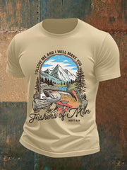 Men's Fisher Of Men Matthew 4:19 Bible Verse Casual Tee