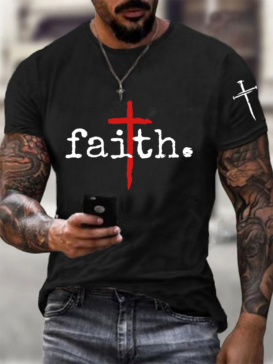 Men's Faith Cross Casual Tee