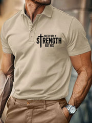 Men's Not My Strength But His Button T-Shirt
