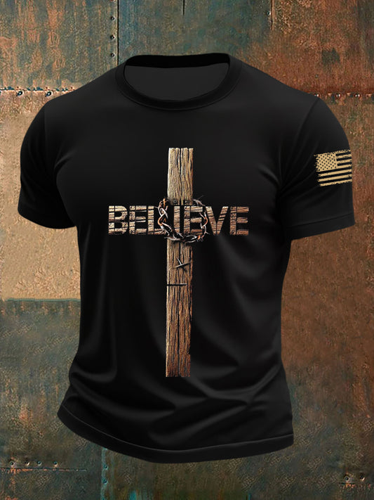 Men's Believe Cross Short Sleeves T-shirt
