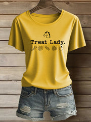 Women's Funny Horse Treat Lady Short Sleeve T-Shirt