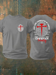 Men's You Are Complete In Christ Printed Casual T-Shirt