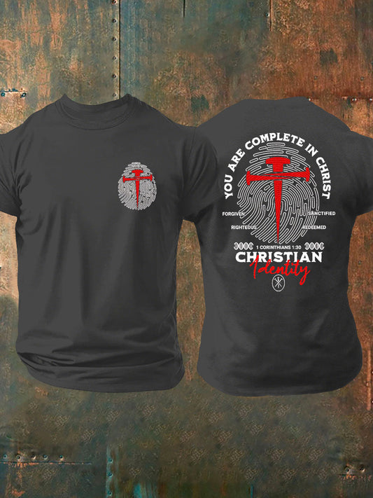Men's You Are Complete In Christ Printed Casual T-Shirt