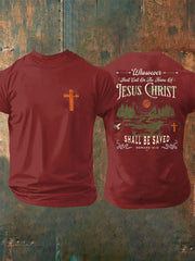 Men's Whosoever Shall Call In The Name Of Jesus Christ Printed Casual T-Shirt