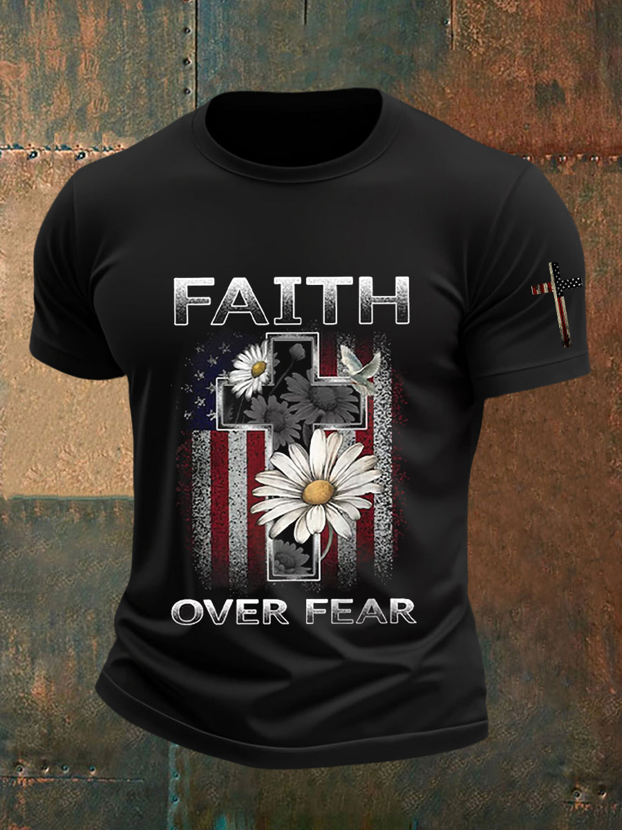 Men's Faith Over Fear Cross Short Sleeve T-shirt