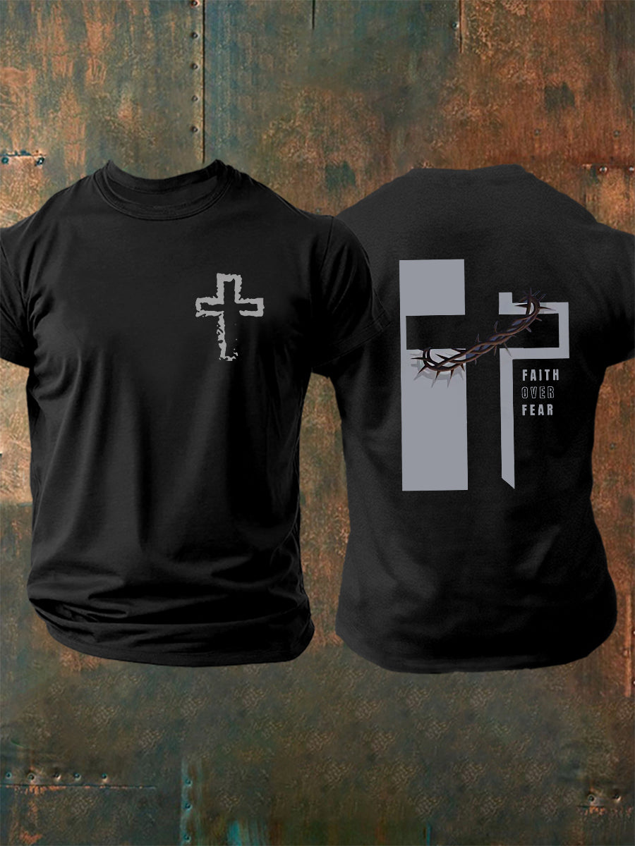 Men's Faith Over Fear Cross Short Sleeve T-shirt