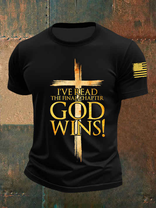 Men's I've Read The Final Chapter God Wins Short-sleeved T-shirt