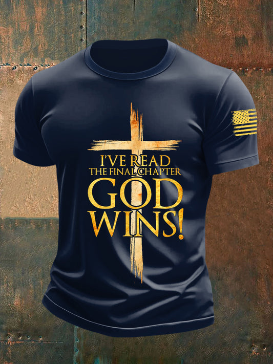 Men's I've Read The Final Chapter God Wins Short-sleeved T-shirt