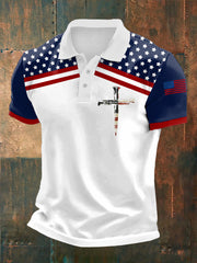 Men's Faith Cross Printed Casual Top