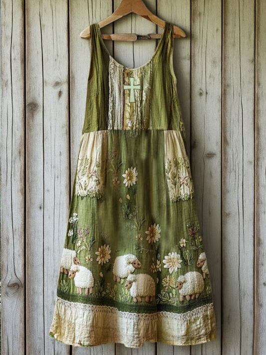 Women's Sheep Faith Printed Dress