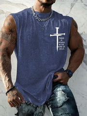 Men's There is Power in The Name of Jesus Cross  Vest
