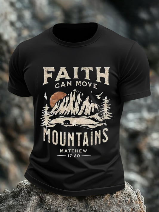 Men's Faith Can Move Mountains Short-sleeved T-shirt
