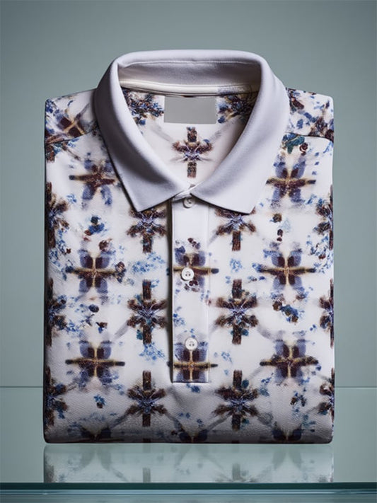 Men's Tie-dye Cross Business Shirt Short Sleeve Shirt