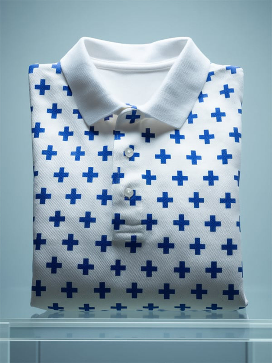 Men's Cross Business Shirt Short Sleeve Shirt