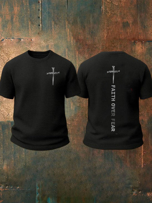 Men's Faith Over Fear Waffle Short Sleeves T-shirt