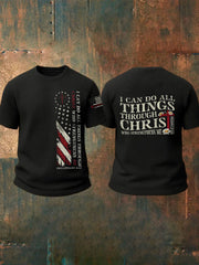 Men's I Can Do All Things Through Christ Waffle Short Sleeves T-shirt