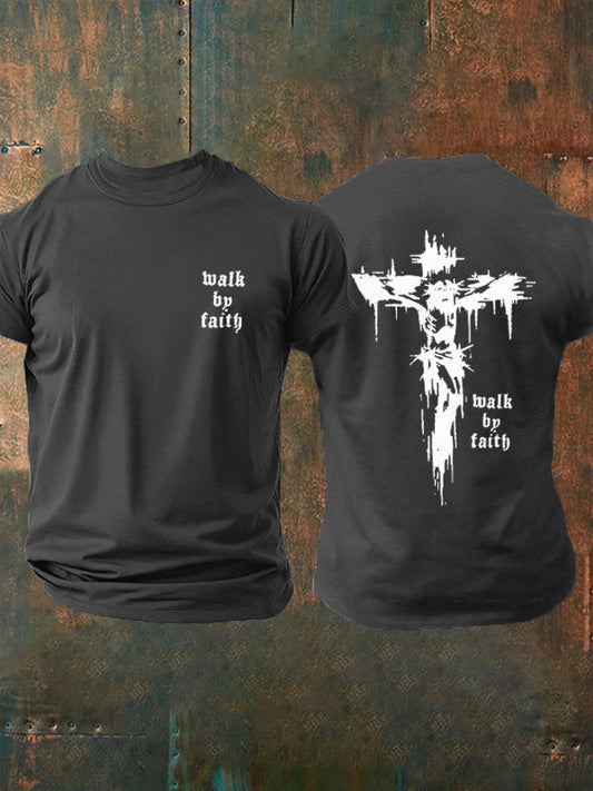 Men's Walk By Faith Print Short-Sleeved T-Shirt