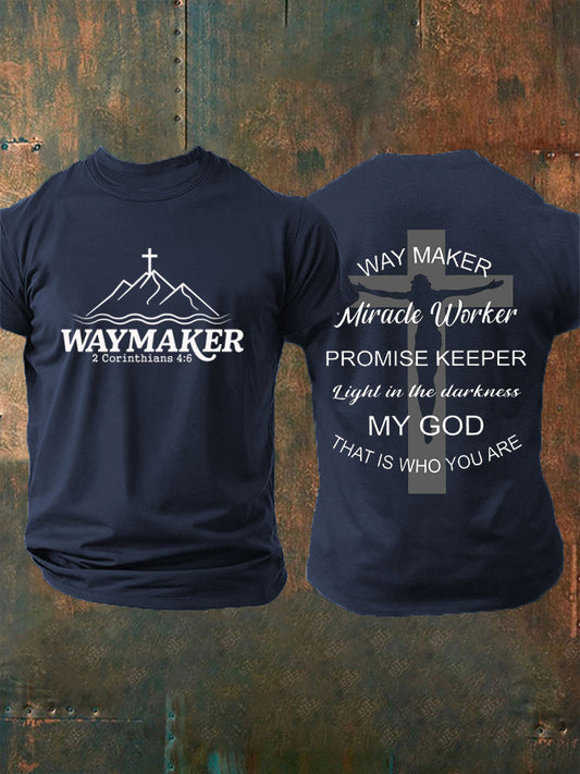 Men's Faith Waymaker Print Short-Sleeved T-Shirt