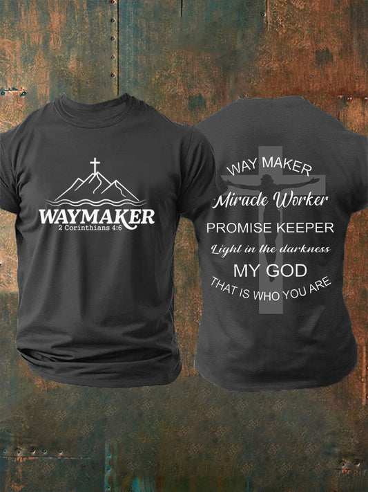 Men's Faith Waymaker Print Short-Sleeved T-Shirt