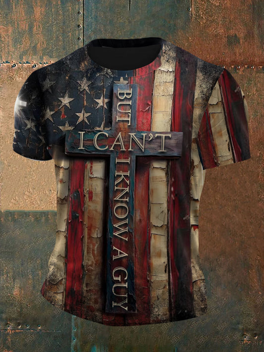 Men's I Can't But I Know A Guy Faith Cross Short Sleeve  T-shirt