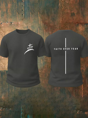 Men's Faith Over Fear waffle print T-shirt