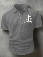 Men's Faith Cross Waffle Print T-shirt