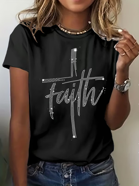 Women's Faith Printed Casual T-Shirt