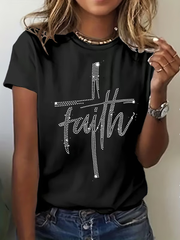 Women's Faith Printed Casual T-Shirt