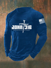 Men's John 316 For God So Loved The World Long Sleeve T-shirt