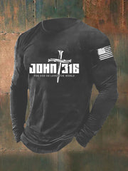 Men's John 316 For God So Loved The World Long Sleeve T-shirt