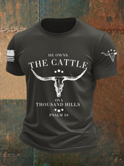 Men's He Owns The Cattle On A Thousand Hills Short-sleeved T-shirt