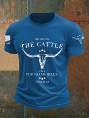 Men's He Owns The Cattle On A Thousand Hills Short-sleeved T-shirt