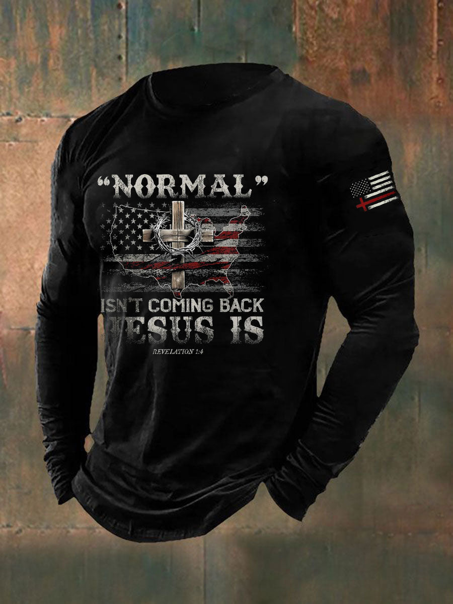 Men's Normal Isn't Coming Back Jesus Is Print T-shirt