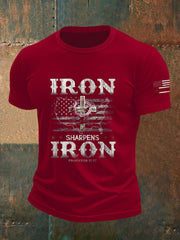 Men's Iron Sharpens Iron Proverbs 27:17 Print T-shirt