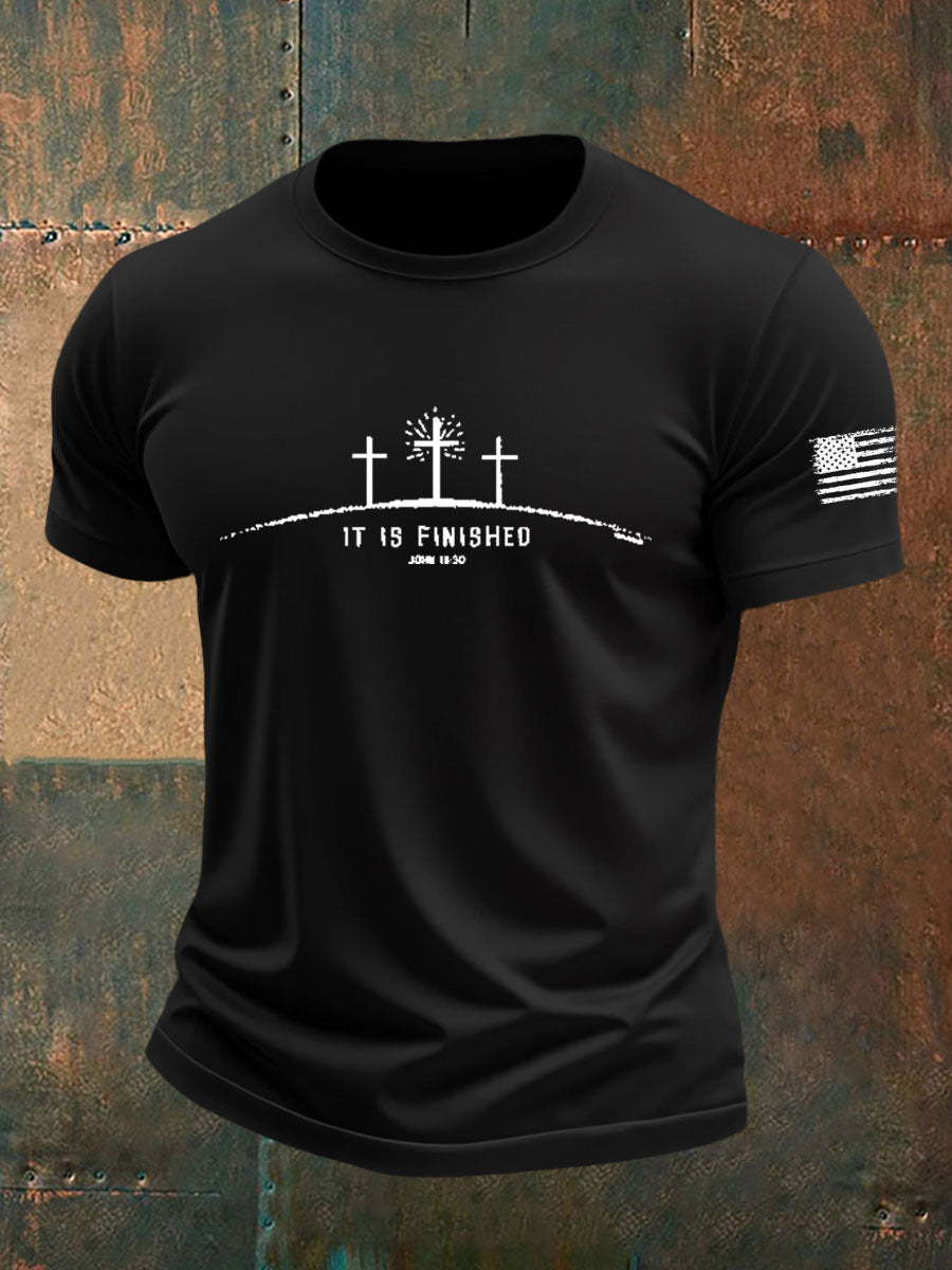 Men's It Is Finished Cross Print T-shirt
