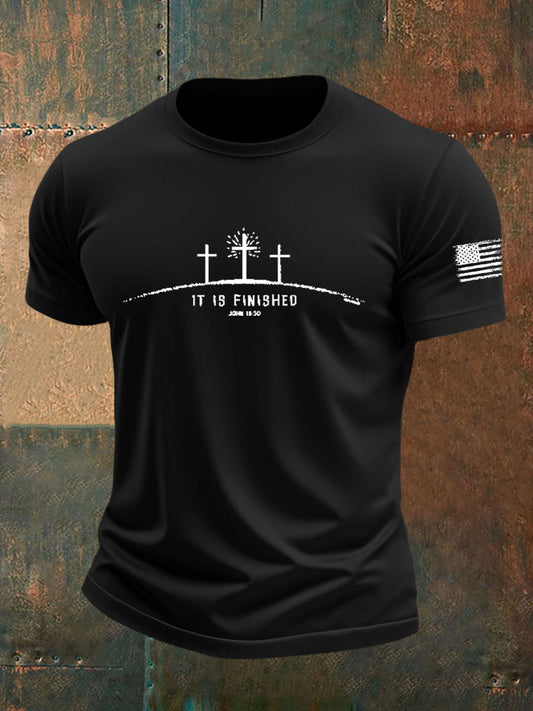 Men's It Is Finished Cross Print T-shirt