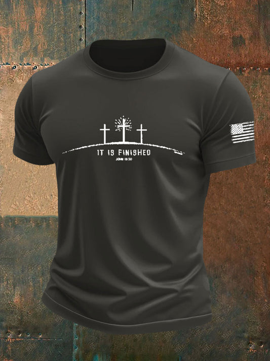 Men's It Is Finished Cross Print T-shirt