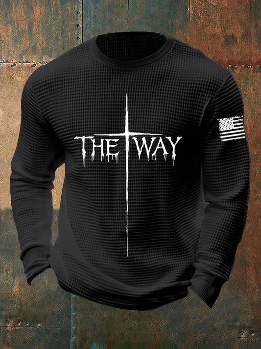 Men's The Way Cross Waffle Long-sleeved T-shirt