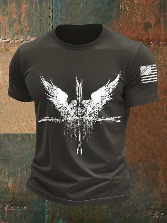 Men's Angels At The Cross Gothic Christian Short-sleeved T-shirt