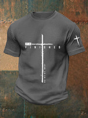 Men's It Is Finished Cross Waffle Print T-shirt