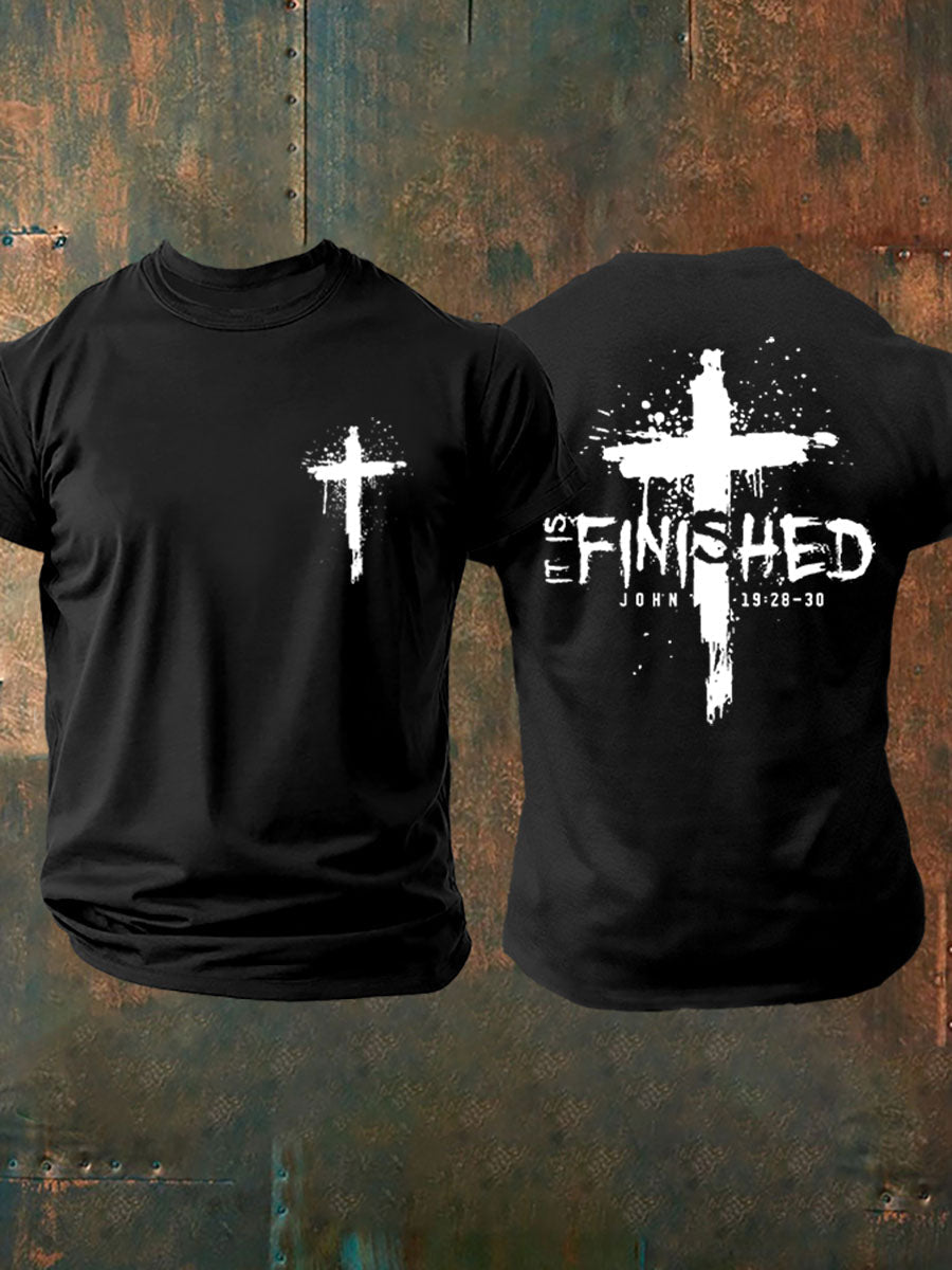 Men's It Is Finished Cross Print T-shirt