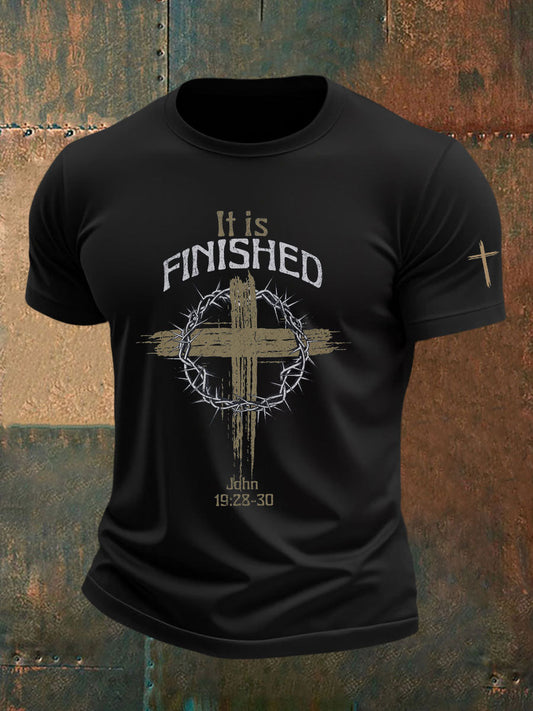 Men's It Is Finished Cross Print T-shirt