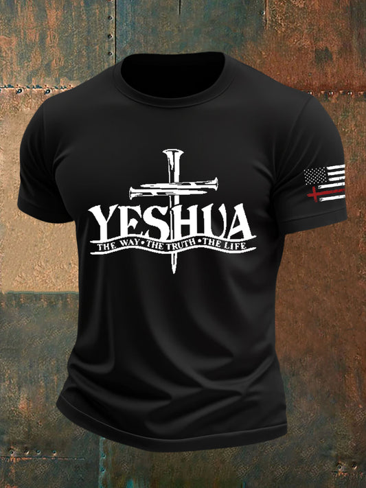 Men's Faith Yeshua Cross Flag Short Sleeve T-shirt